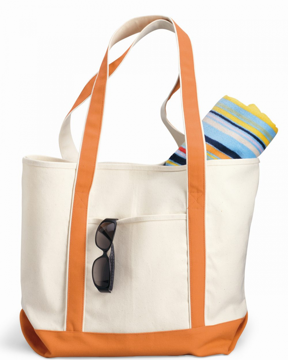 lined beach tote